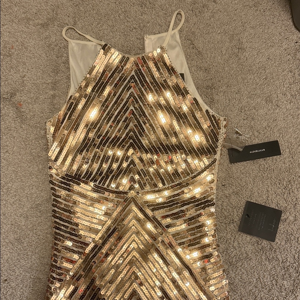 Lulu's Gold Sequin Mini Dress